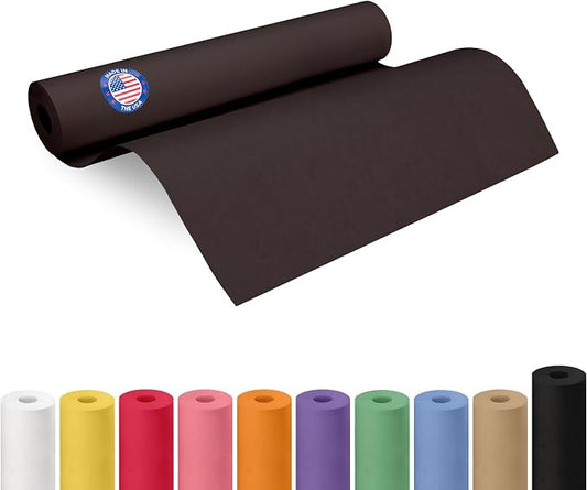 18" x 1200" (100 feet) Black Kraft Paper Roll - USA-Made Quality Craft Paper for Gift Wrapping, Kids' Arts & Crafts, School Projects - 100% Recycled Natural Material 50lb Thickness by IDL Packaging by IDLPackaging