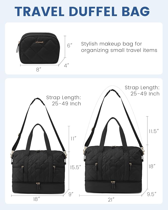 LOVEVOOK Large Travel Duffle Bag,Lightweight Weekender Bags for Women 56L | Shoe Compartment, Personal Item Travel Bag Carry On Overnight Bags for Women, Hospital Bag for Labor and Delivery - Image 2