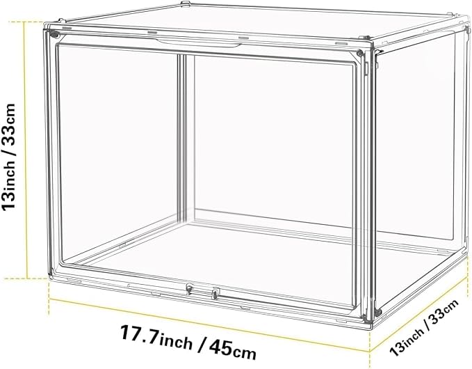 GUDEMAY Large Clear Stackable Acrylic Storage Bins with Door, Dustproof Figure Collectibles Display Case, Football & Motorcycle Helmet Showcase, Basketball, Sports Memorabilia Organizer (XL, Count, 3) - Image 6