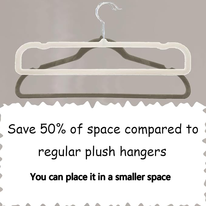 Beige Velvet Hangers Non-Slip 20 Pack Felt Hangers for Pants Trouser Hanger | 360° Swivel Silver Hook, Thin Space Saving Clothes Hanger for Jeans Slacks, Slim Perchas Terciopelo, Perchas para Pantalones - Image 6