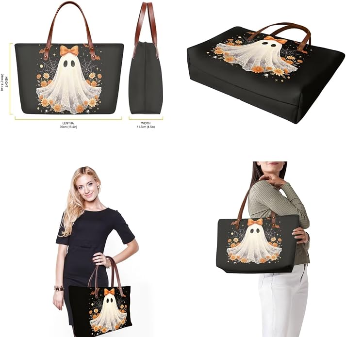 GIFTPUZZ Women Top Handle Bags Handbags with Zipper Leather Wallet Cash Card Phone Holder and Makeup Bag Set 3pcs - Image 2