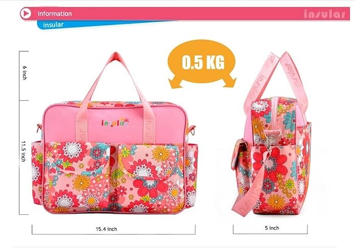 Kamay's Mummy Shoulder Bag Diaper Bag Chic Nappy Changing Bag Tote/Messenger Style Large with Changing Mat, Adjustable Straps - Image 5