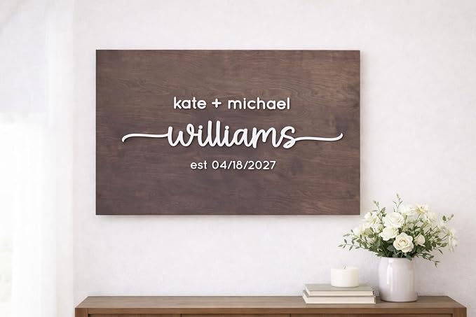 Personalized Last Name Guest Book, Unique Guest Book Sign, Custom Alternative Guest Book, Wooden Guest Book, Wedding Ceremony Guestbook Sign (Design 7) - Image 5