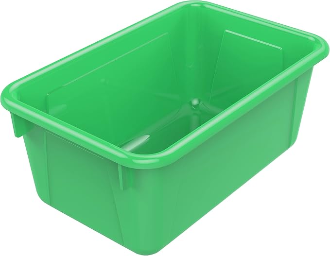 Storex Small Cubby Bins – Plastic Storage Containers for Classroom, 12.2 x 7.8 x 5.1 inches, Class Green, 5-Pack (62417A05C) - Image 2