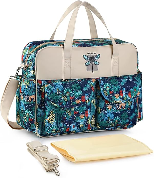 Kamay's Mummy Shoulder Bag Diaper Bag Chic Nappy Changing Bag Tote/Messenger Style Large with Changing Mat, Adjustable Straps by Kamay%27s