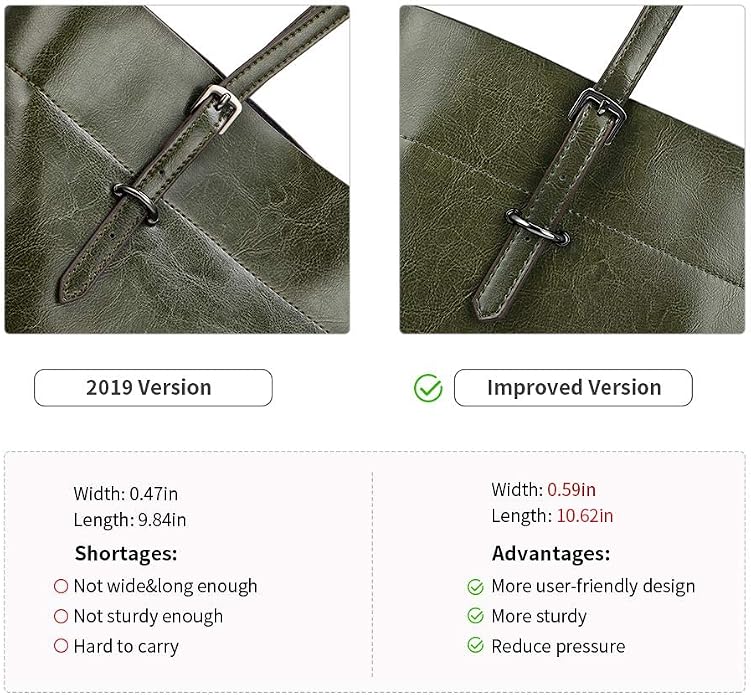 Kattee Vintage Genuine Leather Tote Shoulder Bag for Women | Genuine leather tote with adjustable straps, 7 pockets, and room for a 14-inch laptop, ideal for work and travel. - Image 6