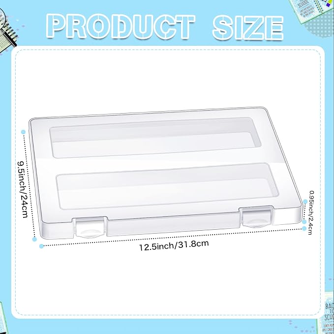 Outus 10 Pieces A4 File Box Paper Photo Storage Box A4 Portable Project Case Clear Plastic Document Magazine Organizer for Back to School Office Supplies Accessories - Image 2
