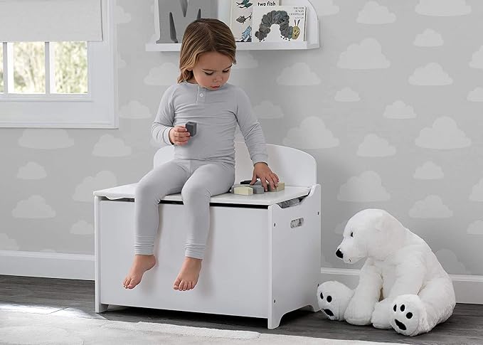 Delta Children MySize Deluxe Toy Box, Bianca White - Image 3
