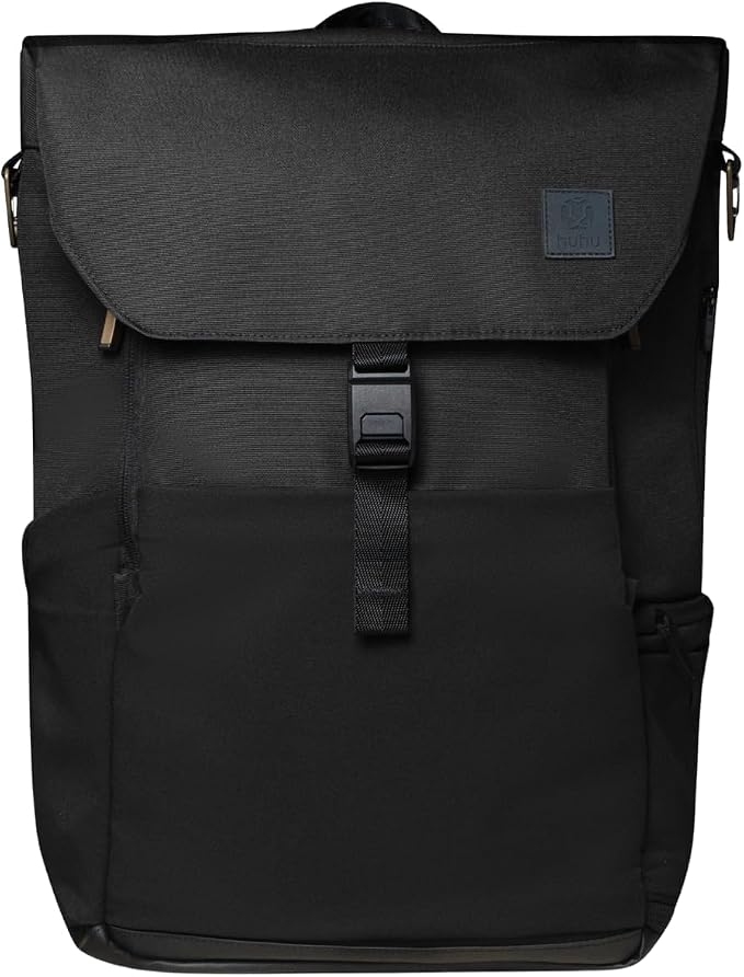 Huhu Diaper Bag Backpack – Large Baby Bag for Moms & Dads – Water-Resistant, Unisex Travel Kit for New Parents – Includes Changing Pad and 2 Organizer Pouches (Midnight Black) by Huhu