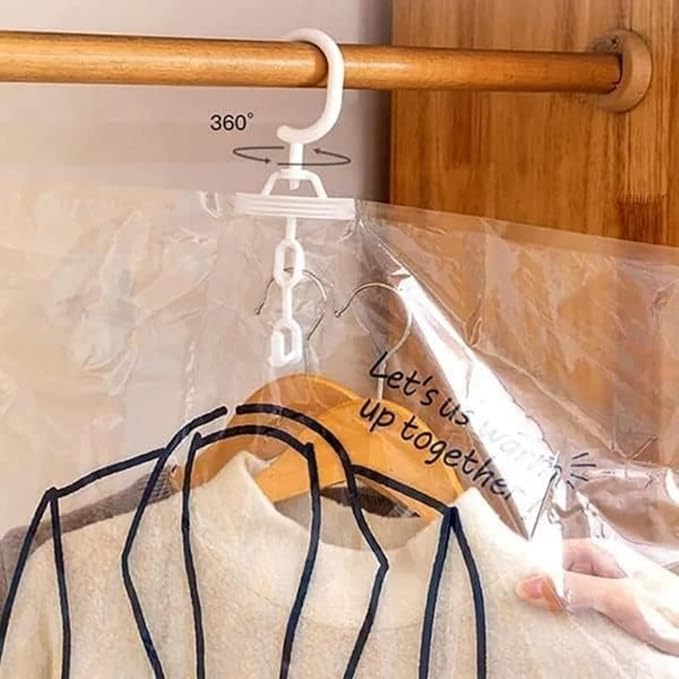 2023 Hanging Compressible Storage Bag -【New Version】Vacuum Storage Bags w/ Manual Air Seal Tight Pump, Reusable Space Saving Storage Bags for Clothes Vacuum Organizer Home Closet Organization (Large, 5PCS) - Image 3