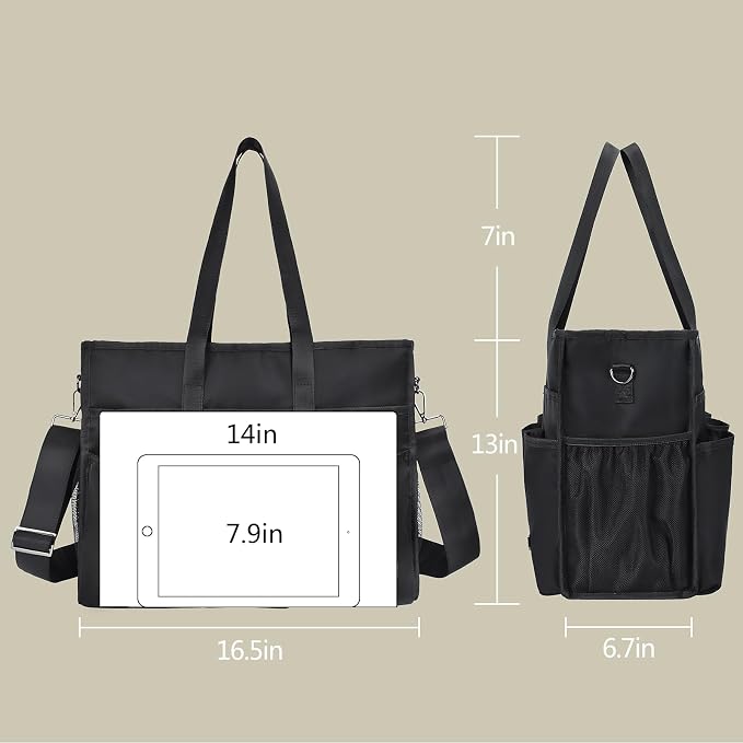 CLOUDMUSIC Large Tote Bag For Women Travel Nurse Teacher Work Waterpoof With Zipper Utility Everything Bags | Travel - Image 5