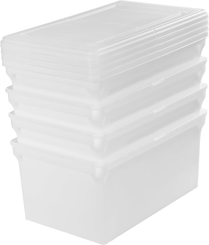 IRIS USA 4-Pack Snap File Box with Locking Lid, Black | Organize lesson plans, classroom files and teaching materials with convenient storage for teachers, schools and educators - Image 7