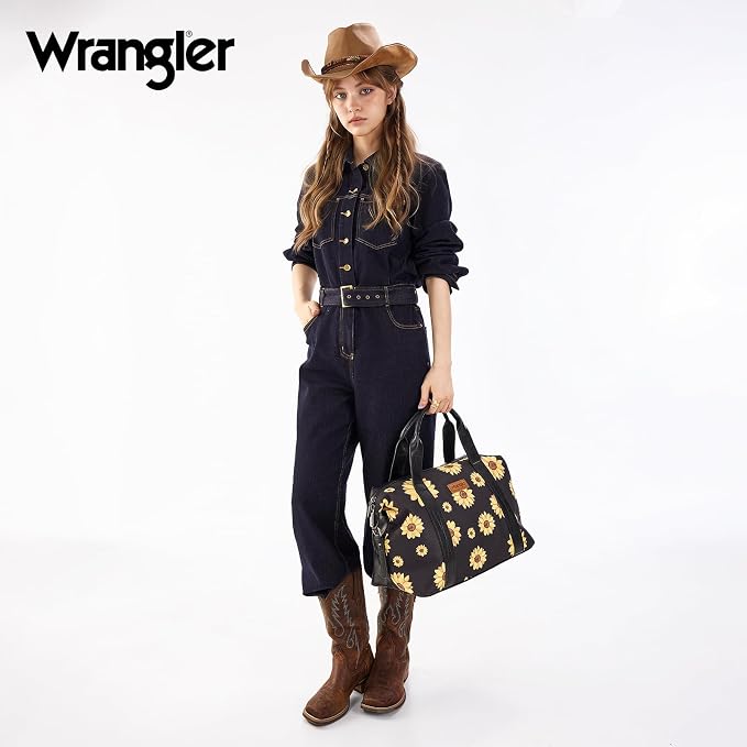 Wrangler Duffel Bag for Women Large Travel Weekender Bag Designer Sunflower Carry On Bags - Image 4