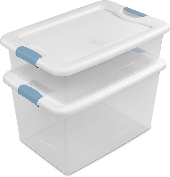 Sterilite Latching Box with Lids for Home and Office, 64 Quart, 4-Pack | Heavy-Duty and Stackable Plastic Containers with Latches for Closet, Cabinet, Bedroom, Bathroom and Dorm Room Organization - Image 8