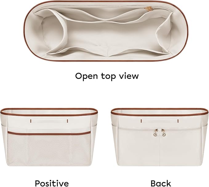 GIVLEFLY Purse Organizer Insert for Tote Bag, 12.99 Inch Satin Bag Organizer, Multi Pocket Handbag Organizer for Everyday Totes - Image 8