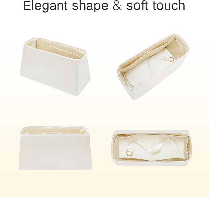 Fits for Brikin Bag Insert Organizer For Hermes(30 R,Craie) | Premium Silk Material,Smooth Touch,Lightweight,zipper,protect from scratches & stains,multiple pockets,keychain,waterproof - Image 9