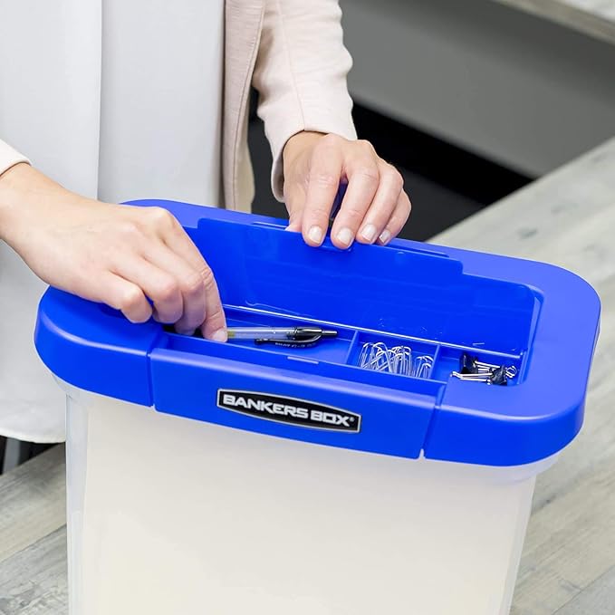 Bankers Box Heavy Duty Portable Plastic File Box with Hanging Rails, Letter, 1 Pack (0086304) - Image 3