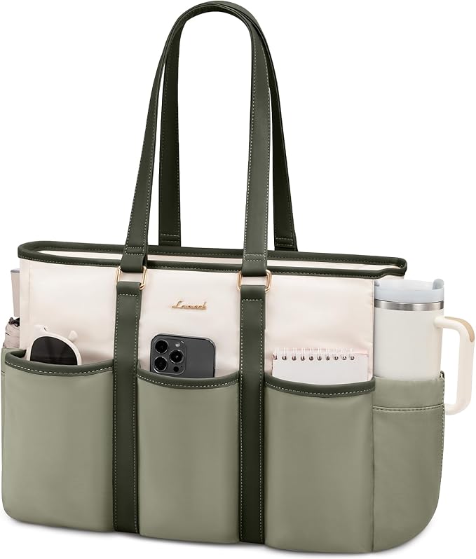 LOVEVOOK Tote Bag for Women Work, Nurse Laptop Bag for Women, Utility Everything Tote For Work/Travel/College/Daily, Professional Computer Purse Large Handbag With Multi Pockets by LOVEVOOK