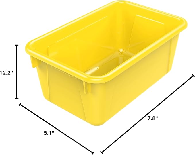 Storex Small Cubby Bins – Plastic Storage Containers for Classroom, 12.2 x 7.8 x 5.1 inches, Class Yellow, 5-Pack (62418A05C) - Image 11