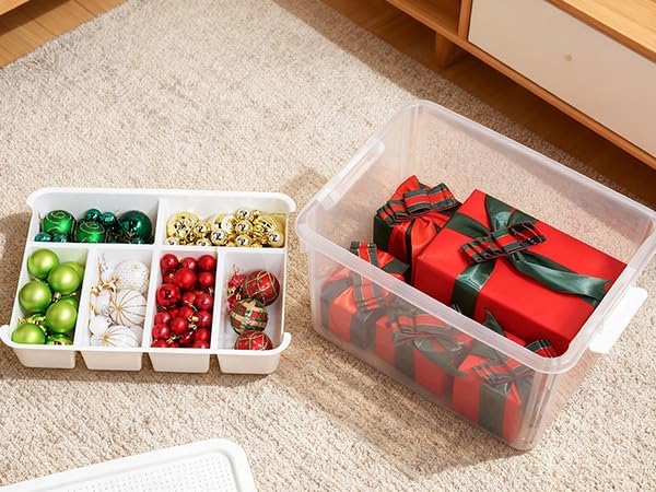 Citylife 32QT 4-Pack Clear Craft Storage Box Buildable Lid Removable Tray | Plastic Craft Organizers and Storage with Build-On Lid for Beads, Tools, Sewing Supplies, Deep Base, Secure Clasp, kids Toy - Image 9