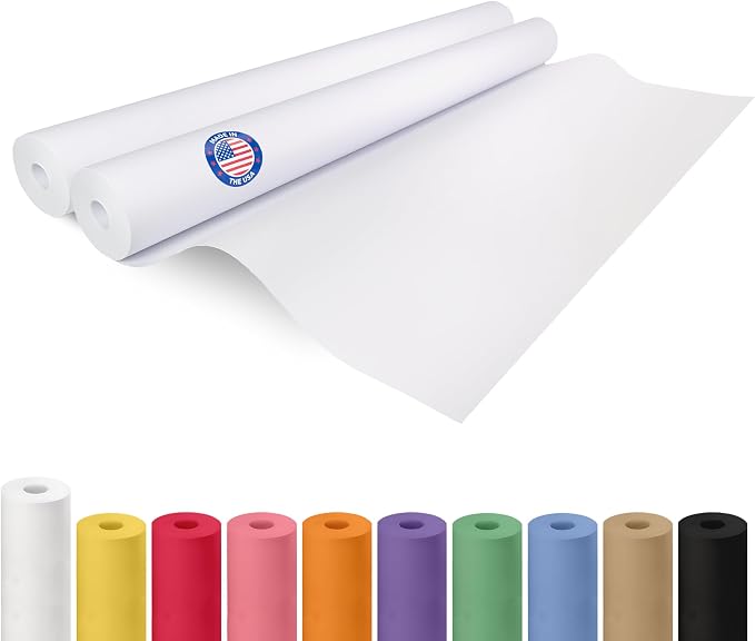 Extra White Offset Kraft Paper Roll 36" x 2160" (180 ft), 2-Pack – USA-Made 50lb Premium Eco Paper, Brighter-Than-Standard White – Ideal for Arts & Crafts, School Projects, Wrapping by IDL Packaging by IDLPackaging