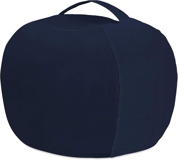 Posh Stuffable Kids Stuffed Animal Storage Bean Bag Chair Cover - Childrens Toy Organizer, Large 38" - Solid Navy Blue - Image 7
