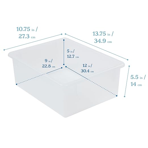 ECR4Kids Letter Size Tray Organizer with Lid, Large, 10-Piece, Clear | Durable plastic, GREENGUARD Gold Certified, 1 gallon capacity, stackable/nestable, easy-lift lids, classroom & home use - Image 2