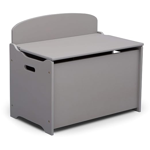 Delta Children MySize 9 Bin Plastic Toy Organizer - Greenguard Gold Certified, Grey & MySize Deluxe Toy Box - Greenguard Gold Certified, Grey - Image 5