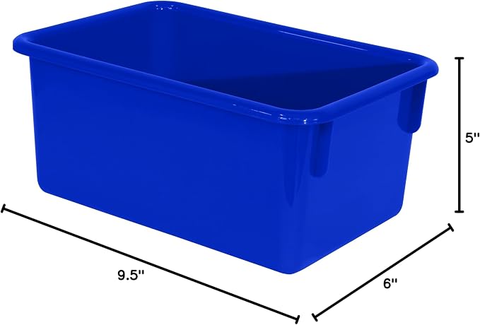 Wood Designs Cubby Storage Bin, Heavy Duty Plastic Containers for Kids Blue Cubby Tray Set of 20 - Image 7