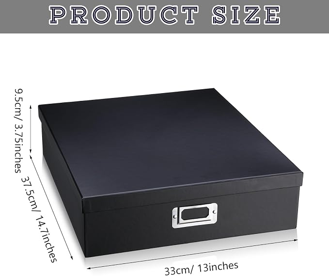Nosiny 3 Pcs Jumbo Scrapbook Storage Box 14.75 x 13 x 3.75 Inch Photo Keepsake Storage Cases Document Photo Organizer Letter with Lid Memories Picture Album Keeper - Image 2