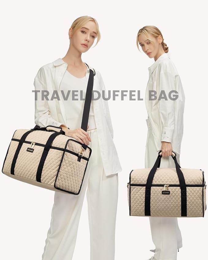 LOVEVOOK Travel Duffle Bag - Weekender & Overnight Bag with Toiletry & Wet Pocket, Carry-On Size, 3pc Set - Image 8