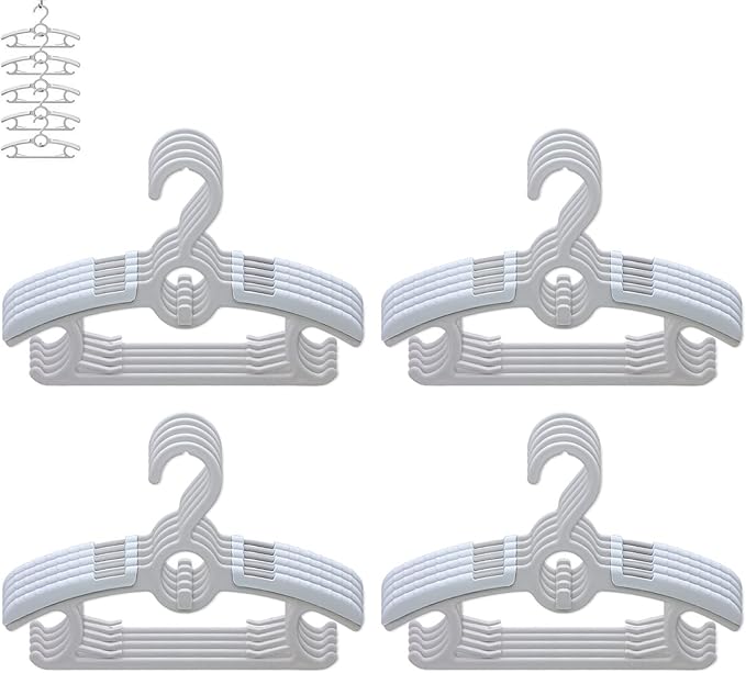 Baby Closet Hangers,20Pack Space Saving Kids Hangers Grey | Non-Slip and Extendable Baby Nursery Closet Hangers,11-14" Adjustable Plastic Infant Hangers for Girl Boy Toddler Kids Child. by Gencuoir