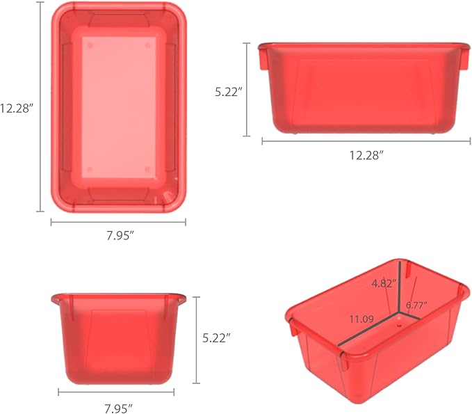 Storex Small Cubby Bin, 12.2 x 7.8 x 5.1 Inches, Assorted Candy, 5-Pack (62490U05C) - Image 9