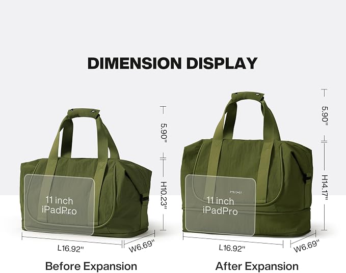 mixi Travel Tote Bag for Women Large Expandable Travel Bag Waterproof Lightweight Carry On Personal Item Handbag - Image 8