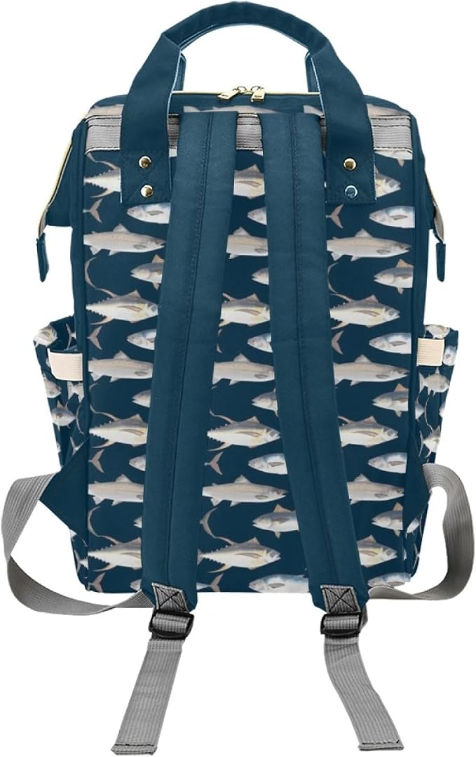 Custom Diaper Bag Backpack with Name Personalized Fishing Nappy Bag for Mommy Mother's Day Gift Customized Adjustable Shoulders Nursing Bag Daypack - Image 4