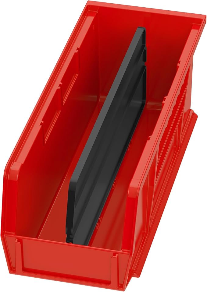 Akro-Mils 40224 Plastic Length Dividers for AkroBins Stackable Storage Bins Model 30224, Custom Storage Inserts for Tools, Crafts & Supplies, 6-Pack, Black - Image 3