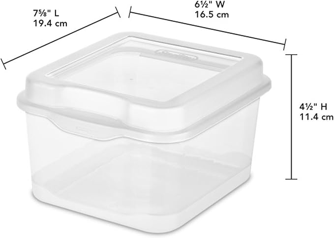 Sterilite FlipTop, Stackable Small Storage Bin with Hinging Lid, Plastic Container to Organize Desk at Home or Office, Clear, 36-Pack | Bin with Hinged Lid, Stackable Multipurpose Organizer for Art & Craft Supplies, Accessories, Photos & CDs, Home or O... - Image 2