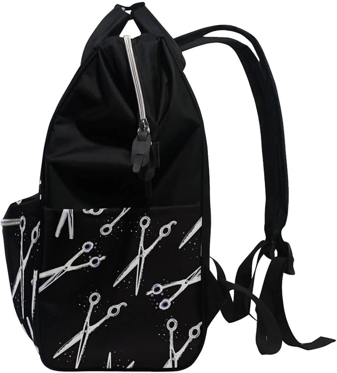 Scissors Print Diaper Bag Backpack, Waterproof, Large Capacity, Multi-function Travel Backpack, Hair Stylist Bag - Image 6