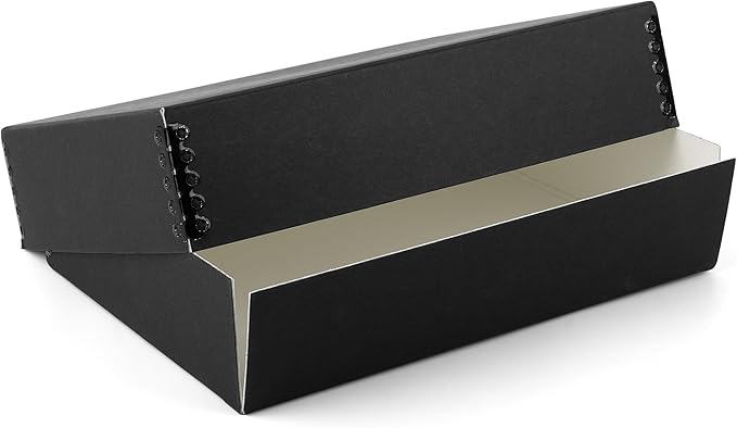 Lineco Museum Archival Storage Box, Drop Front, 8.75x10.75x3 in, Black | Acid-Free with Metal Edge, Preserves Picture Longevity, Organize Photos, Newspapers, Prints, Documents, Crafts, DIY by Lineco