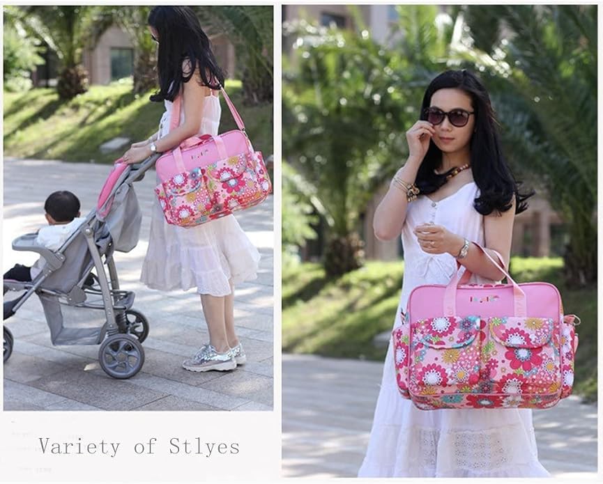 Kamay's Mummy Shoulder Bag Diaper Bag Chic Nappy Changing Bag Tote/Messenger Style Large with Changing Mat, Adjustable Straps - Image 2