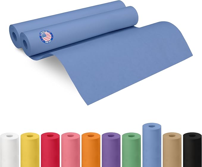 18" x 1200" (100 ft) Blue Kraft Paper Roll, Pack of 2 - USA-Made Quality Craft Paper for Gift Wrapping, Kids' Arts & Crafts, School Projects - 100% Recycled, 50 lb Natural Material by IDL Packaging by IDLPackaging