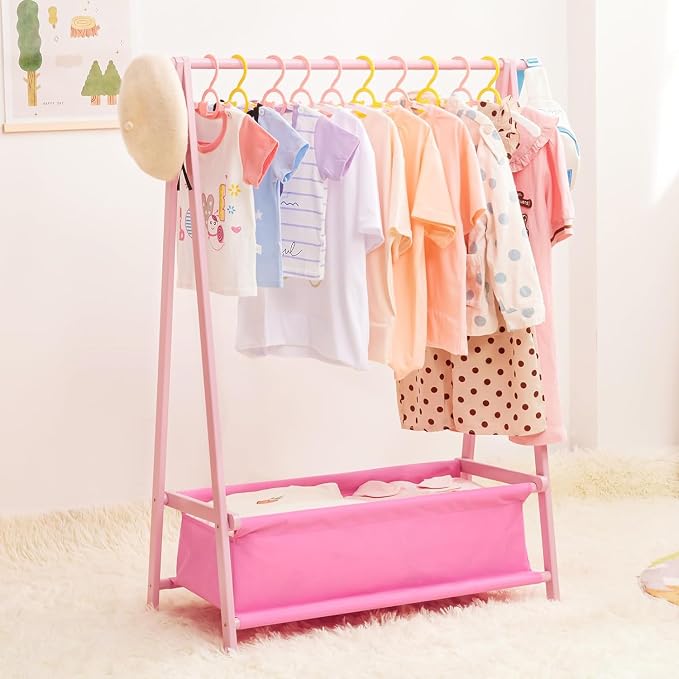 Baby Clothes Hangers 20 Pack Plastic Kids Hangers Space Saving for Closet | ellow Hanger for Toddler Girl and Boy - Lightweight Anti-Slip Cascading Padded Slim Extendable Adjustable Pants Bear Hangar - Image 5