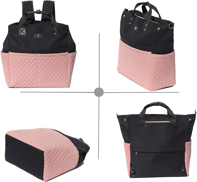 Diaper Tote Bag Totepack Backpack Crossbody Bag 3 in 1 for Women Laptop Backpack Multifunctional with Insulated Pockets - Image 7