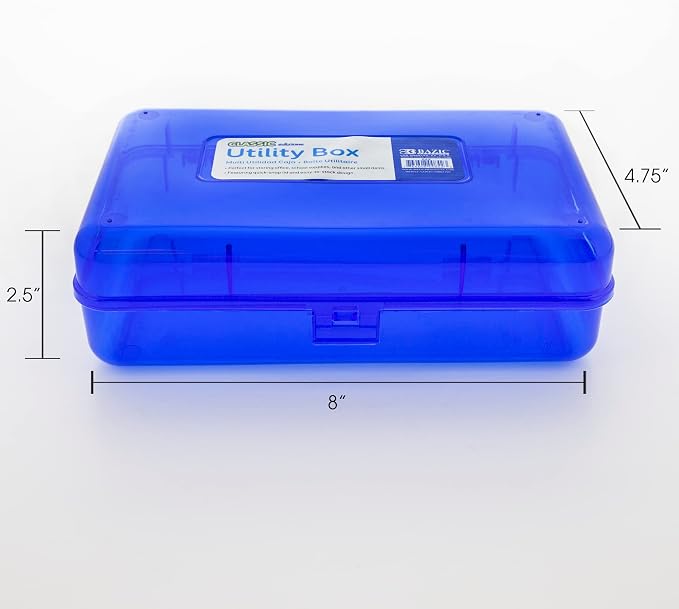 BAZIC PRODUCTS Classic Multipurpose Pencil Box, Stackable | snap-latch lid for pens; tools; crafts; supplies - Image 3