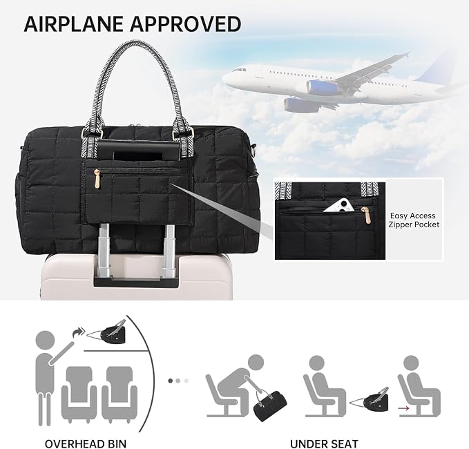 Duffle Bag for Travel, Weekender Bag with Shoe Compartment, Carry On Overnight Bag for Women with Toiletry Bag, Gym Bag with Wet Pocket, Hospital Bags for Labor and Delivery Beige - Image 3