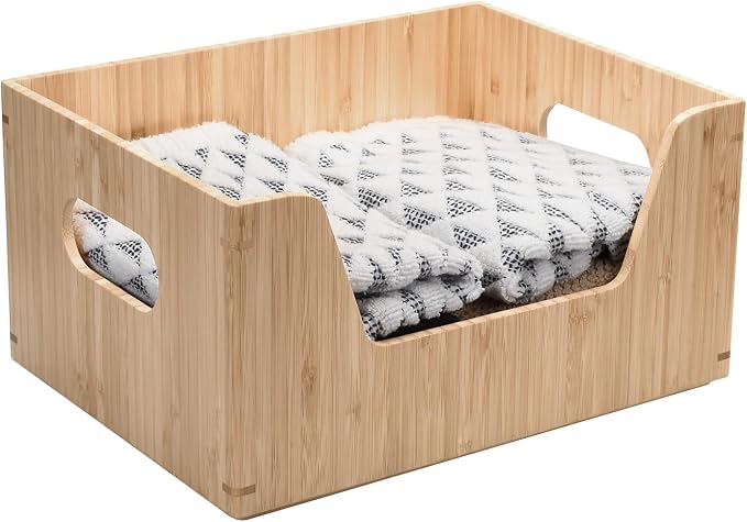 MobileVision Bamboo Stackable Open Front Storage Bin for Kitchen Pantry Cabinets Holds Potatoes, Onions, Packaged Goods, Boxed Meals & more, 12" x 9" X 6" - Image 4
