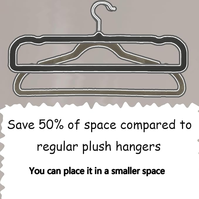 20 Pack Velvet Pants Hangers for Closet Space Saving, Thin Hanger (Black) | 35cm(L) Heavy Duty Flocked Trouser Hangers, Durable, Clothes Hanger with Silver Swivel Hook, Jean Hangers for Women and Men - Image 3