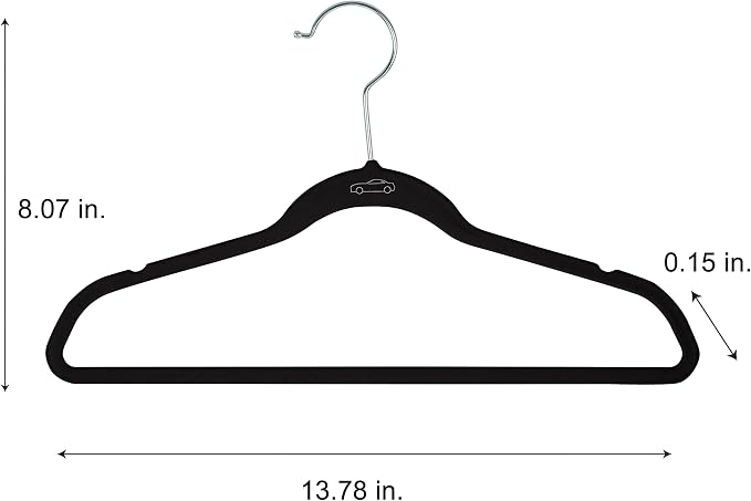 Simplify 100 Pack Kids Velvet Hangers | Slim | Non-Slip Design | Space Saving | Childrens Clothes | Shirts | Pants | Dresses | Baby Nursery | Closet Storage & Organization | Black - Image 5