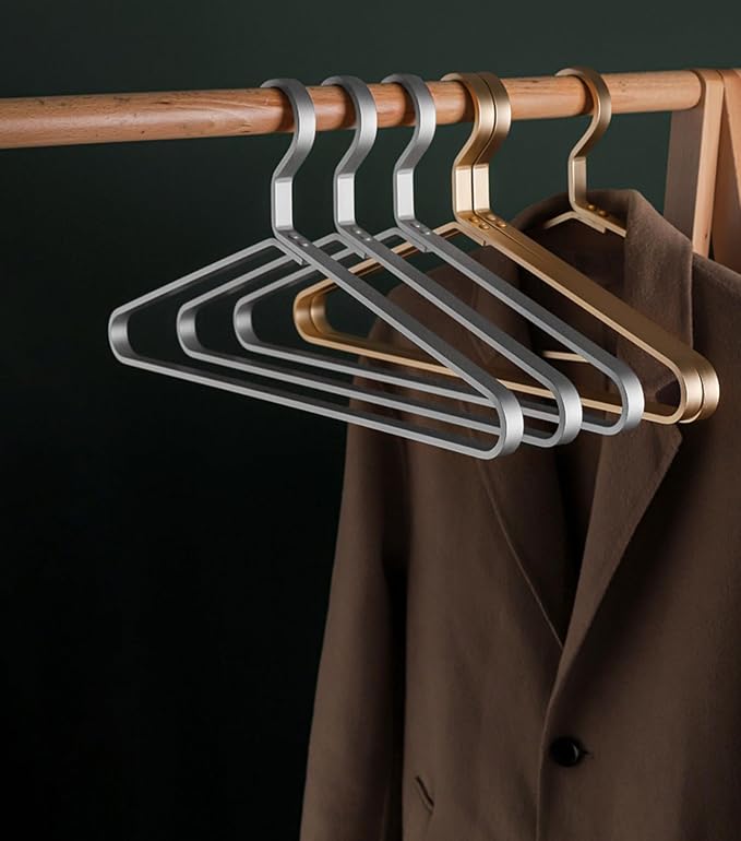 Premium Matte Silvery Aluminum Coat Hangers 6 Piece Set, 17.7” Extra Smooth & Durable Metal Shirt Dress Hanger,Aluminum Alloy Hanger,Clothing Support,Clothing Hang - Image 7