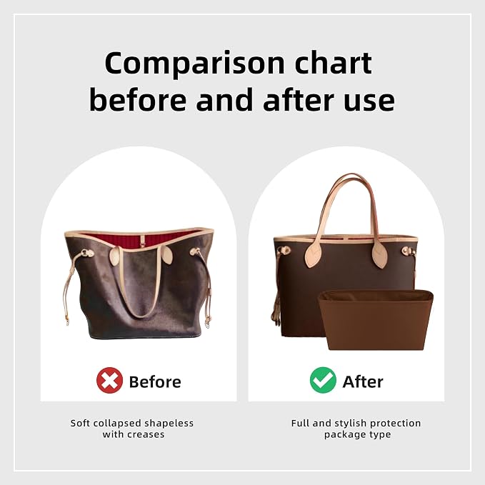 DGAZ Purse Organizer Insert Fits Neverfull-Mini/PM/MM/GM Bags，Silk Bag Organizer，Luxury Handbag & Tote Shaper（GM, Gold） | Soft and Lightweight,Perfect Fit,Multi-pocket Storage,Bag Protector,Luxury Bag Care,Handmade,for Smooth Bag Organizer - Image 4